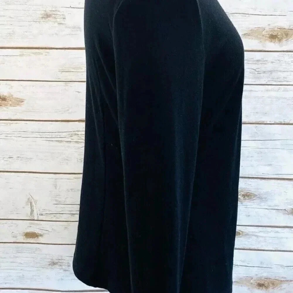 TARG YUAR BA Women Long Sleeve Pullover Black Turtleneck Shirt Top Size Medium - Picture 7 of 11